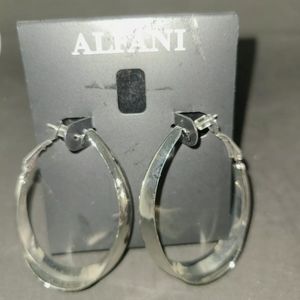 Silver Tone, RHD Wide Hoop Earrings, Alfani,